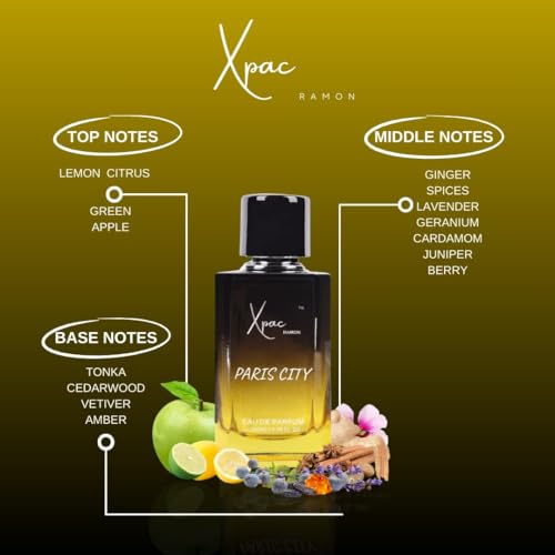 Image of Paris City Eau De Parfum for Men, Long Lasting Luxury Fragrance with Fresh Citrus, Premium Perfume Spray for Daily Wear, Office, Party & Evening Use, 100 ml Each (Pack of 2)