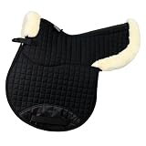 Merauno Sottosella in finta pelliccia Numnah English Cotton GP con colonna vertebrale trasparente alta garrese modellatura equitazione lusso equestre ammortizzante traspirante lavabile in lavatrice