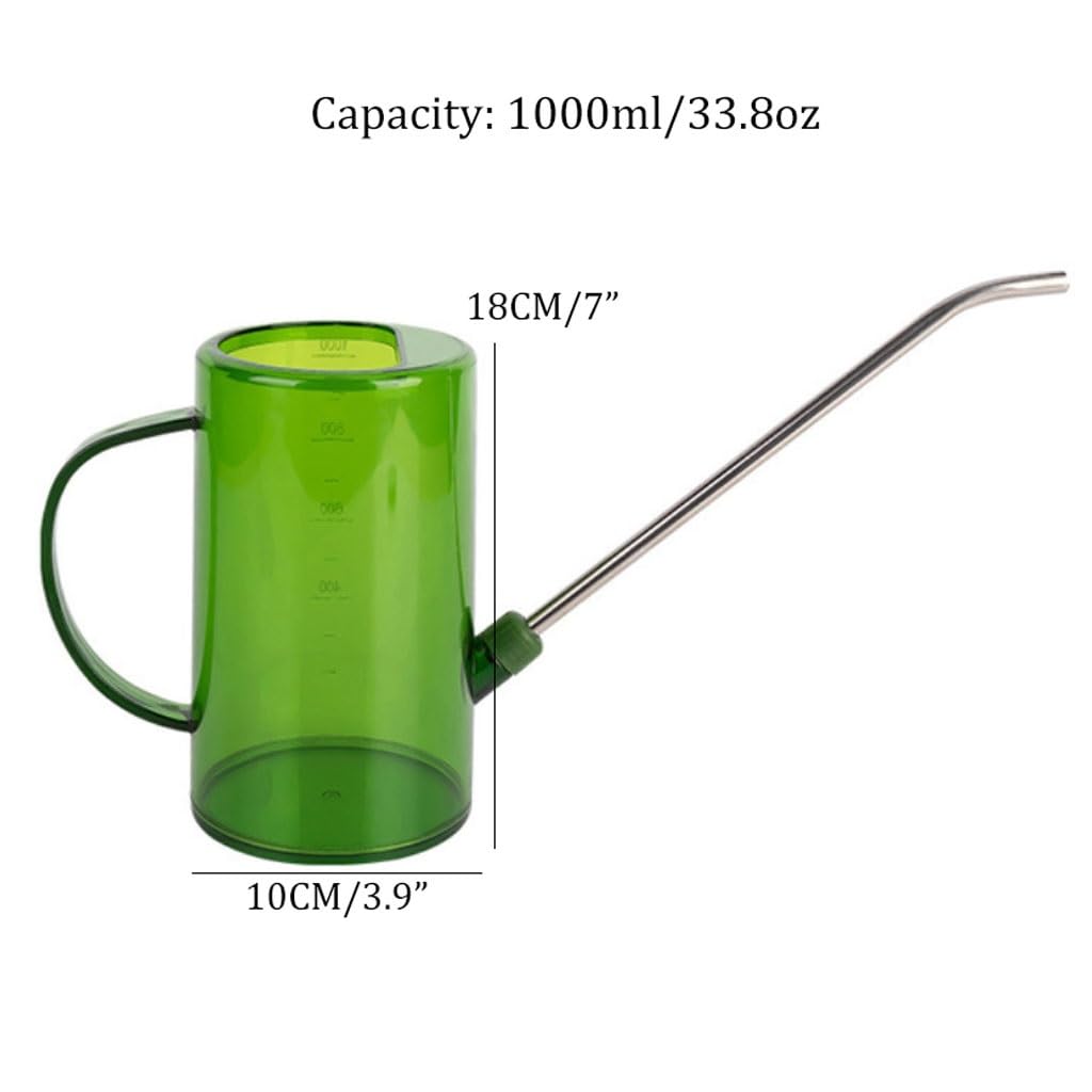 Arrosoirs Arrosoir en Plastique à Long Bec de 1l, arroseur de Plantes de 33.8oz for Fleurs en Pot, Outil de Jardinage d'irrigation Domestique avec poignée(Groen)