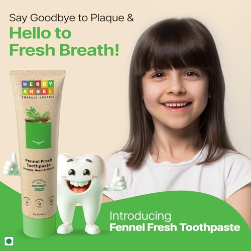 Image of Fennel Fresh Baby Toothpaste for Strong Teeth, Healthy Gums & Cavity Protection - 100% Natural & Organic Tooth Paste for Kids Ages 12 Months & Above (Pack of 2) (25 GM Each)