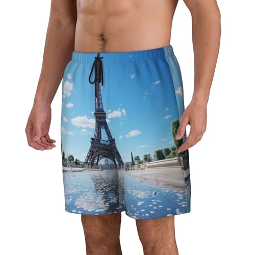 The Majestic Eiffel Tower Men Beach Pants â€“ Swim Trunks for Men,Quick-Dry and Comfortable, Suitable for Beach, Surf, and Everyday Wear Black2