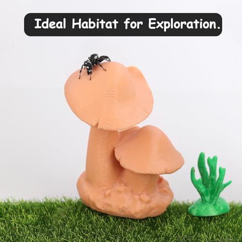 Daerky Jumping Spider Mushroom Rack, Magnetic Hidden Habitat for Jumping Spiders, Small Animal Enclosure Decorative Accessory, 3D Printed, Designed for Climbing and Jumping, (Color)