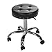 YangFan Wysokość regulowany salon toczący się stołek tatuaż krzesło do masażu czarny obrotowy stołek roboczy stołek ergonomia zwijany stołek roboczy (kolor: Czarny)