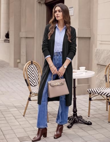 Image of GRACE KARIN Essential Solid Open Front Maxi Long Knitted Cardigan Sweater for Women