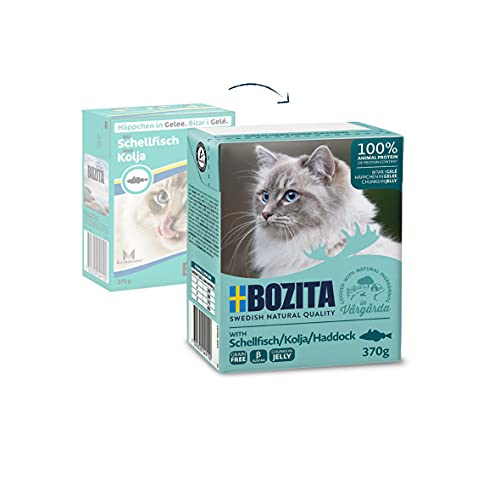 Bozita Häppchen in Gelee Nassfutter mit Schellfisch im Tetra Recart 16x370g - Getreidefrei - nachhaltig produziertes Katzenfutter für… – Ansicht 6