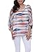Nicetage Chiffon Blouses for Women Batwing Tops Dressy Blouse Boho Sheer Flowy Top Poncho Short Sleeve Tie Dye Striped Shirt