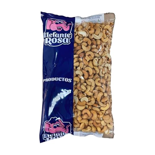 Anacardos Naturales con un Toque de Sal - El Elefante Rosa - Bolsa de 1 Kg - Ideal para Dietas y Snacks Saludables - Fuente de Nutrientes y Energía Natural - Aperitivo Delicioso - Anacardos Saludables