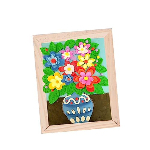 HOMSFOU 2 Boys and Girls Artwork Display Stands Blank Wooden Picture Frames for Artwork Changeable Art Frames for Boys and Girls Diy Wooden Wall Decorations