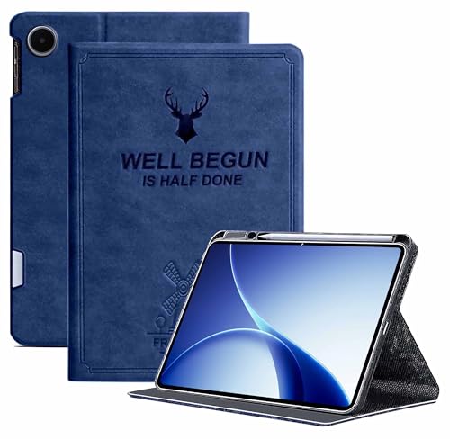 Image of ProElite Case Cover for Oppo Pad 5 12.1 inch Case, Deer Flip case Cover for Oppo Pad 5 12.1 inch Case with Pen Holder [Auto Sleep Wake Feature], Dark Blue