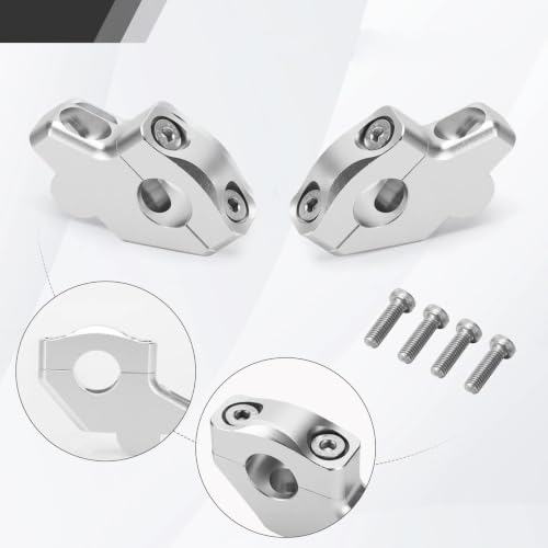 Elevadores de manillar en aluminio plata de alta resistencia 3
