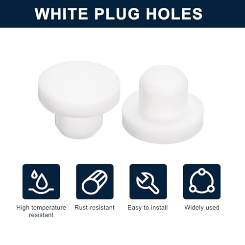 Image of uxcell 20 Pieces White Rubber Stopper, S12 Waterproof Plug Holes for 12mm / 0.47 inch Hole