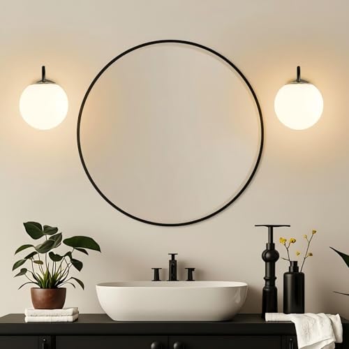 Image of Vintage Matte Black Bathroom Wall Sconces, Include G9 bull, 2-Pack