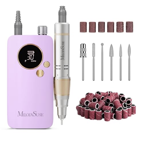 Image of MelodySusie Entry-Level Clip-On Rechargeable Nail Drill, SC320F 30000RPM E-File with Pastel & Colorful Design for Manicure Shaping & Gel Removal, Ideal for Training, Nail Art Practice & Home Use.
