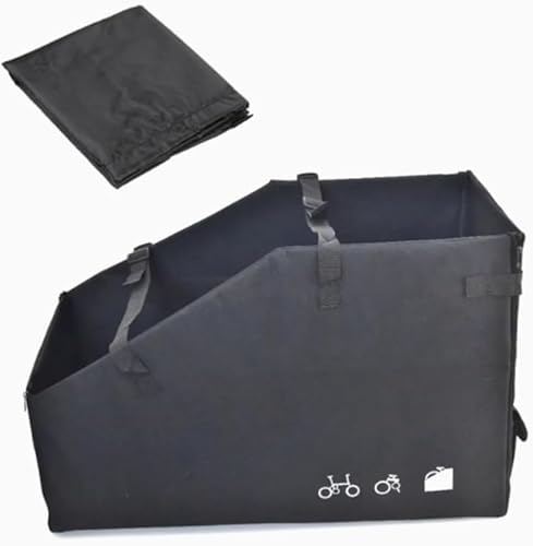 Rutexc 折りたたみ自転車収納ボックス 折りたたみ式 自転車トランクバッグ 屋外持ち運び簡単 ブラック ダストカバー付き