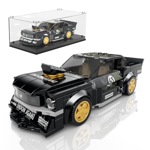 Mould King 27024 Speed Champion - Bloques de construcción de coche deportivo Ford con vitrina acrílica (408 piezas)