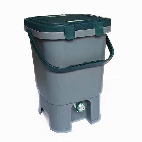 Single Bokashi Compost Bin Kit - 15L Indoor Composting Bin, Complete with Built-in Easy Twist Tap, Odourless Air-tight Lid and Accessories