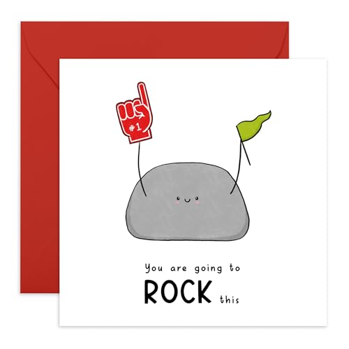 Central 23 Tarjeta de buena suerte para hombre mujer – You Are Going To Rock This – Bonitas tarjetas de aliento para amigos – Tarjeta de felicitación de buena suerte – Viene con pegatinas