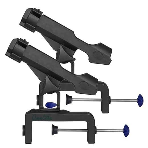 Fishing Rod Holders Boats 2 Pack Large Clamp Opening 360 Degree Adjustable Fish Pole Racks Folding Holder