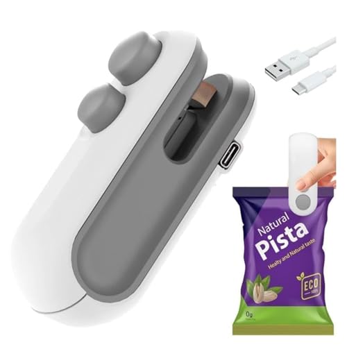 Image of 2-in-1 Mini Bag Sealer | Portable Heat Sealer & Cutter | Rechargeable with Type-C Charging | Magnetic Back, Battery Powered Handheld Resealer for Food & Snack Storage Bags