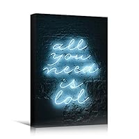 Canvas Wall Art Light Quotes Bedroom Industrial Inspirational Modern Art Multicolor Neon Photography Quotes Urban - 12x18 inches