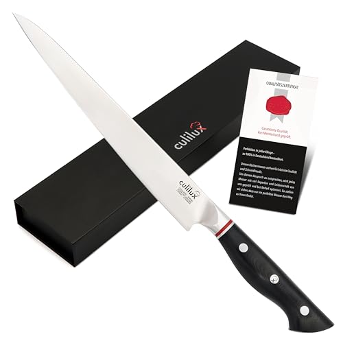 culilux® Kobe 2.0 Fleischmesser 24 cm extrem scharfes Profi Tranchiermesser aus schwedischem 14C28N Rasierklingen Stahl 62 HRC ergonomischer...