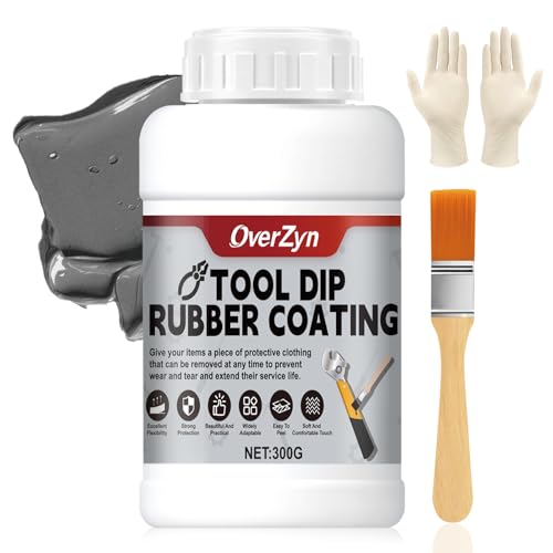 10.5 Oz Tool Dip Rubber Coating, Tool Handle Dip Coating Wear-Resistant and Non-Slip Easily Peelable Versatile Applications Easy to Operate for Tools DIY Craft Temporary Protection, Grey