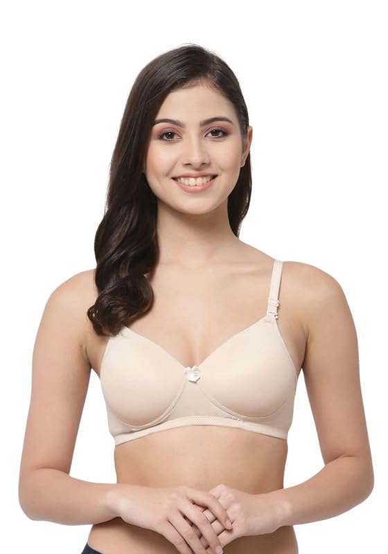 Women’s Lightly Padded Cotton Elastane Wirefree T-Shirt Bra | Full Coverage Seamless Comfort Bra with Adjustable Straps | Soft Breathable Multicolor Options for Women & Girls-picture-32