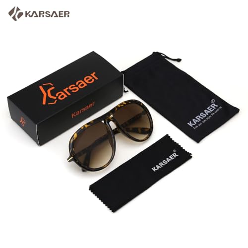 Image of Karsaer Oversized Vintage Aviator Sunglasses for Men Women?Big Retro Round Aviator Sunglasses K7132