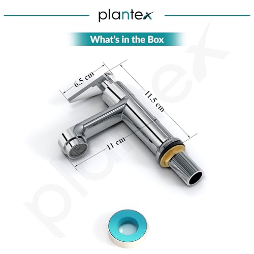 Plantex Pure Brass Pillar Tap for Wash Basin Tap/Water Tap with Water Saving Nozzle/Tap for Wash Basin-7 Year Warranty by Plantex (LEA-703-Mirror Chrome)