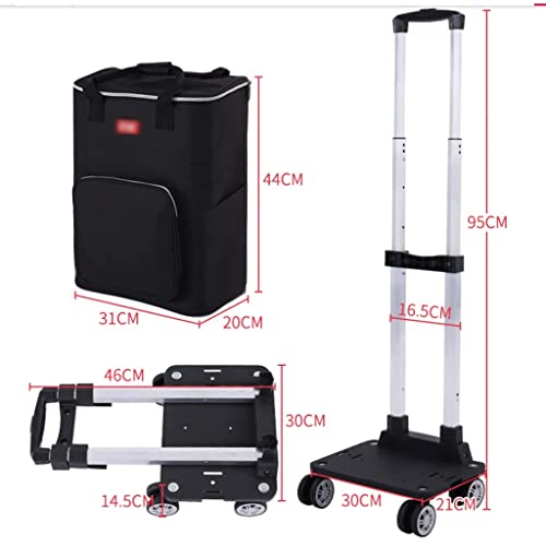 WLKINF Universal-Trolley zum Ziehen, Einkaufen, Zuhause, tragbar, geräuschlos, Einkaufstrolley, doppelt, wasserdicht… – Bild 8