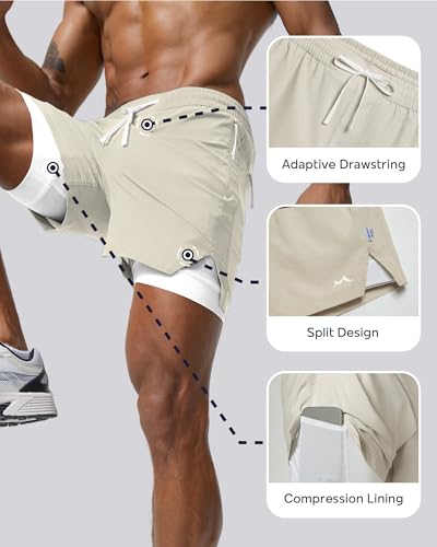 Image of maamgic Men's Athletic Running Shorts with Liner Ultra Lightweight Workout Shorts 5 inch / 7 inch