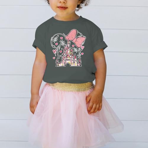 Image of Graphic Shirts for Girls Cute Bow T Shirt Kids Toddler Holiday Tshirt Vacation Trip Summer Tee Cotton Tops