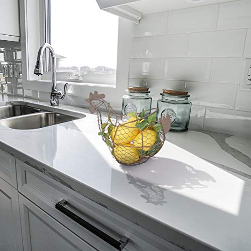 Tag 11.5 inch Farmhouse Rustic Vintage Chicken Wire Egg Basket With Handle For Egg Holder Fruit And Kitchen Living Room Home Rooster Decor Decoration Collecting And Countertop Storing Eggs Brown