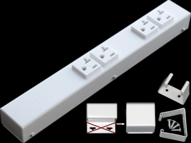 12” Hardwired Power Strip (NO Power Cord), 4 (NEMA 5-20R) Vertical Outlets (NOT Tamper Resistant), NO Ears (Without mounting tabs on Both Ends), 20