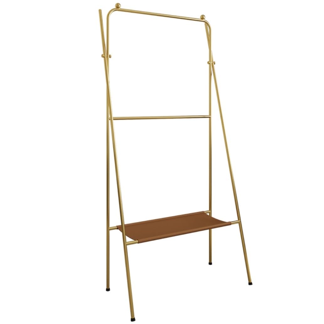 Freestanding Towel Rack Bedroom Freestanding Towel Rack 2-tier Bars And Shelf Metal Stand For Bathroom Washcloths Holder Stand(Gold)