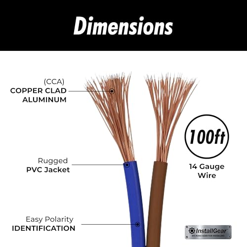 image for InstallGear 14 Gauge Speaker Wire 100 ft Cable, 14 AWG Speaker Wire Ca