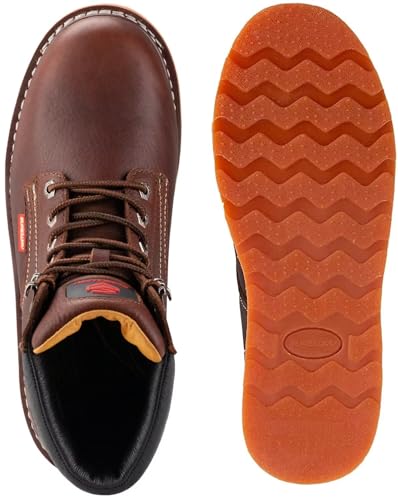 SUREWAY 6” Mens Heavy Duty Soft/Steel Toe Work Boots for Men,Goodyear Welt,Extremely Comfortable Durable Proved,Oil/Slip Resistant,Thicker Leather,Wedge Sole,EH Safety Industrial Construction Boots4
