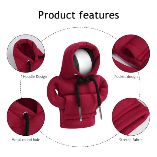 Adiwo Schalthebel Hoodie, 3 Stück Auto Schaltknauf Abdeckung Schaltknauf Abdeckung Auto Schaltknauf Hoodie Schalthebel Schaltknauf überzug für Dekoratives (Rot, Grau, Schwarz)