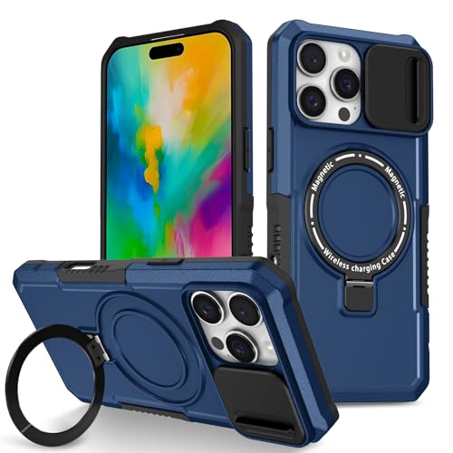 Funda magnética Samsung S25 Plus soporte antigolpes carcasa militar azul
