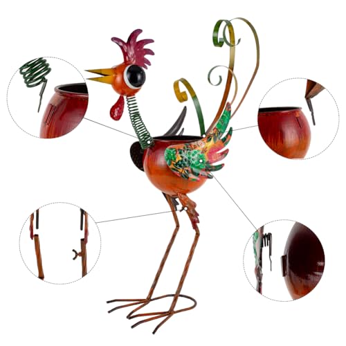 Ahorra 40% en maceta decorativa de gallo de metal para jardín
