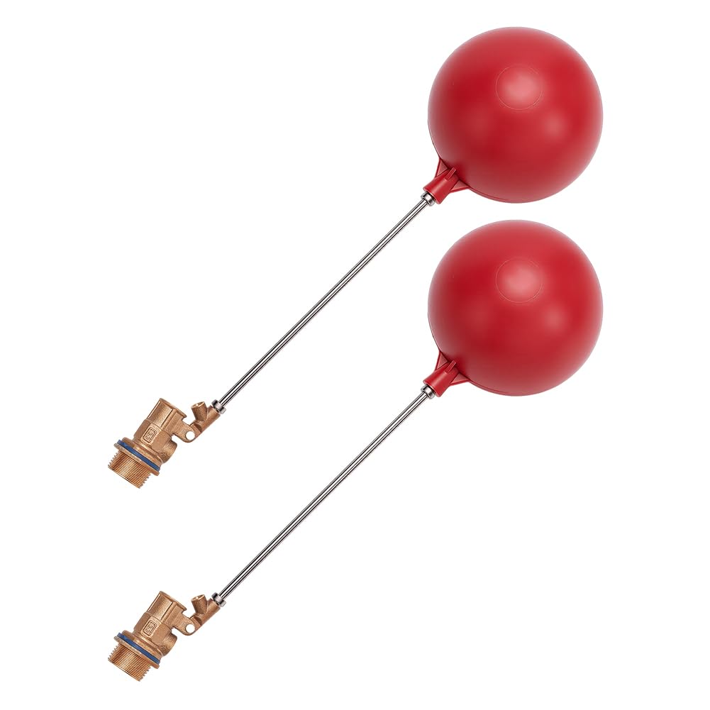 Confezione da 2 valvole a galleggiante rosse per tubi dell'acqua, regolazione automatica del livello dell'acqua per serbatoi d'acqua