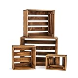 Darla’s Studio 66 Rustic Wooden Nesting Crates, Set of 4 — Decorative Storage Boxes for Home, Kitchen, or Display