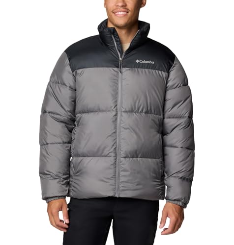 Columbia Men's Puffect III Jacket, City Grey/Black, Medium