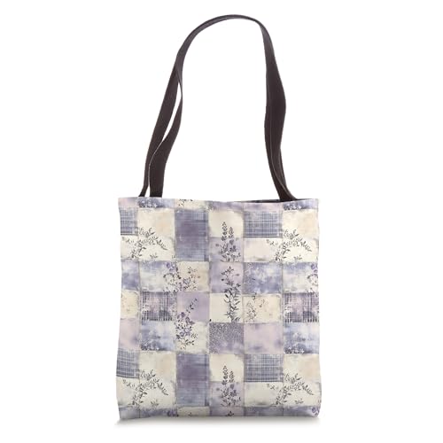 Bolso Tote de Patchwork Vintage con Flores