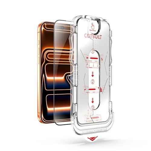 Cotbolt Tempered Glass for iPhone 17 Pro Screen Protector [Military Grade Shatterproof & Longest Durable] Screen Protector iPhone 17 Pro Tempered Glass Full Coverage