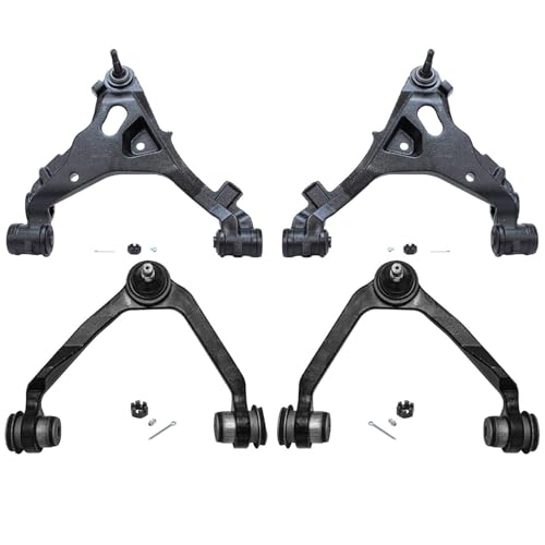 Image of Detroit Axle - 4WD Front End Kit for Ford Expedition F-150 F-250, Shock Absorbers Control Arms w /Ball Joint Sway Bars Tie Rods Center Link Pitman Idler Arms Adjusting Sleeves Replacement - 17pc Set