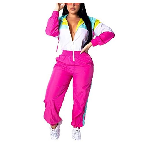 Bluewolfsea Women's Casual One Piece Outfits Windbreaker Zipper Front Bodycon Jumpsuit Long Sleeve X-Large Pink