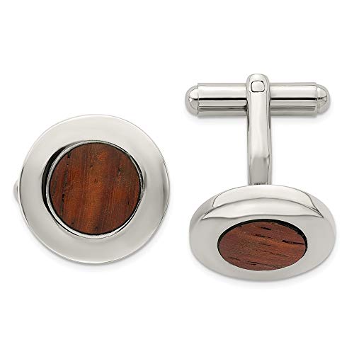 Mancuernillas para hombre con incrustación de madera 15 mm