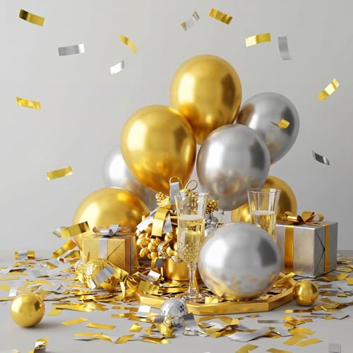 Image of Sumind 200 Grams Large Gold Silver Confetti Foil Glitter Metallic Shredded Paper Filler Throwable Scatter Table Party Confetti for Wedding Graduation Birthday Baby Shower Celebrations Xmas Party Decor
