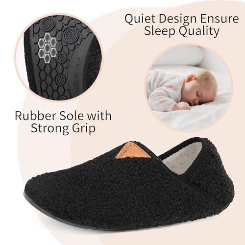 House Slippers with Rubber Sole Unisex Warm Bedroom Shoes for Women/Men Soft Lightweight Non Slip Socks Slippers Indoor and Outdoor3
